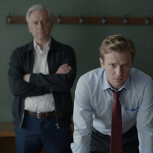 Two Men in Office with Serious Expressions