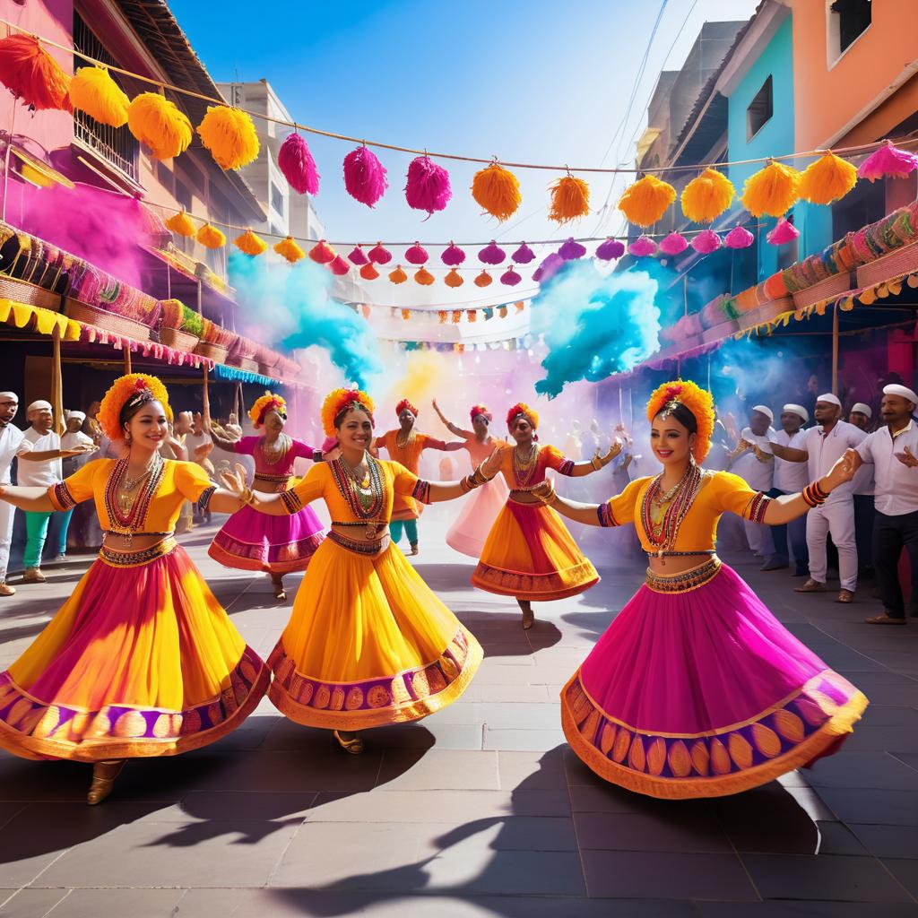 Vibrant Street Festival with Dance and Music