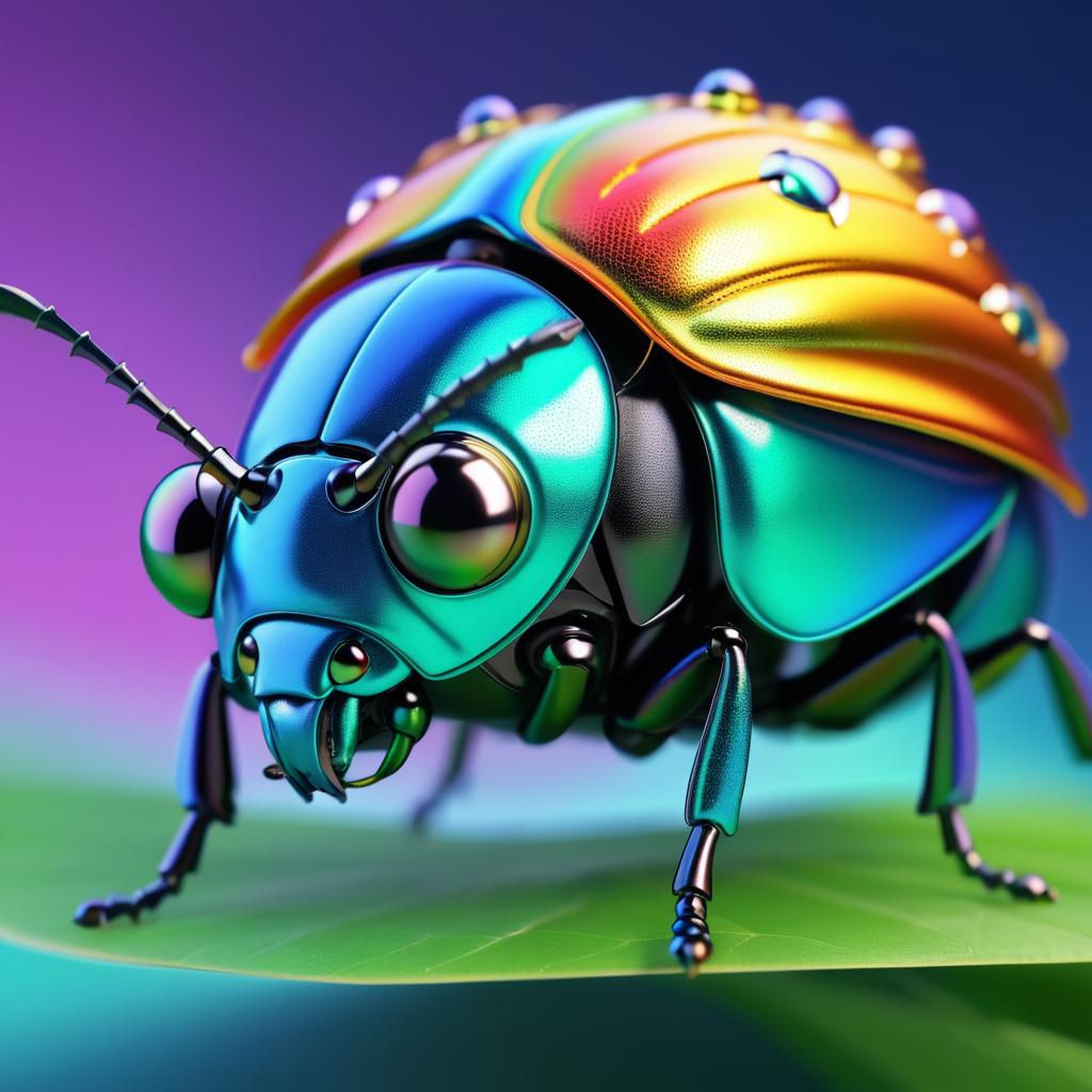 Macro Beetle with Mini Backpack Art