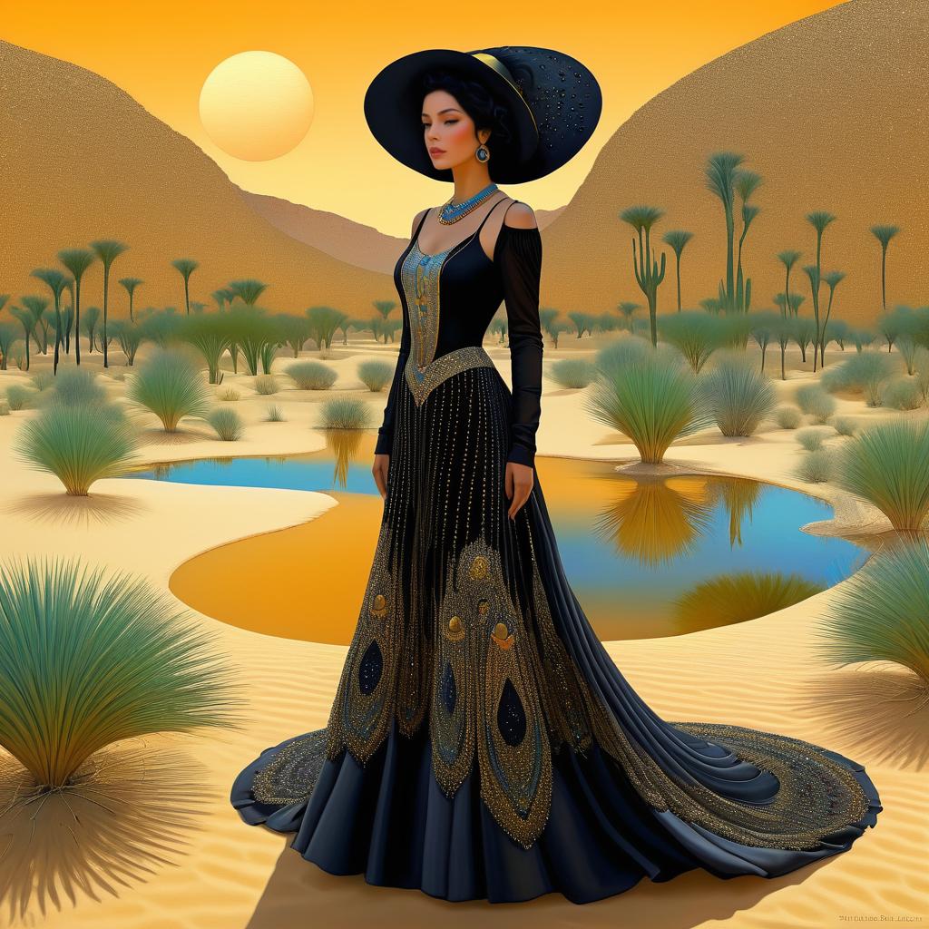 Elegance in a Desert Oasis Painting