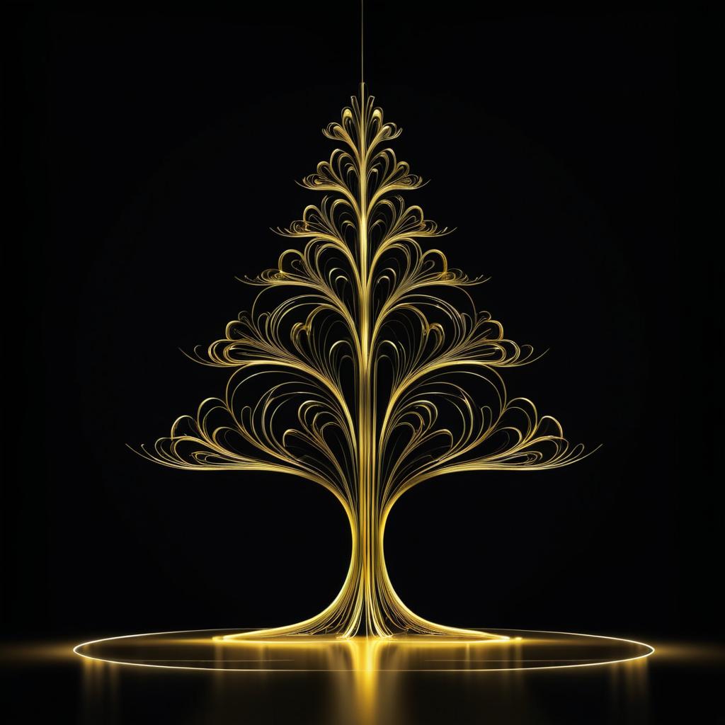 Elegant Gold Tree Light Art Design