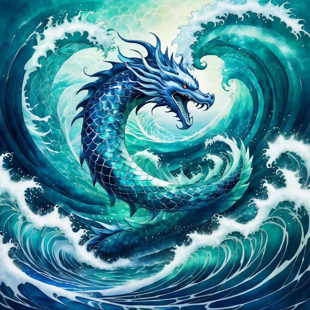 Majestic Sea Serpent in Ocean Depths