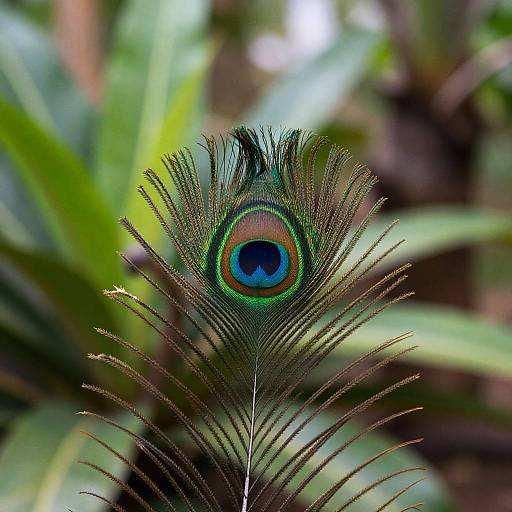 Vivid Peacock Feather Close-Up