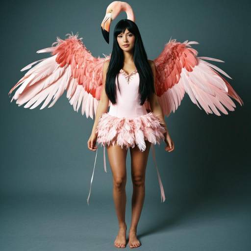 Elegant Flamingo Woman Costume Fashion