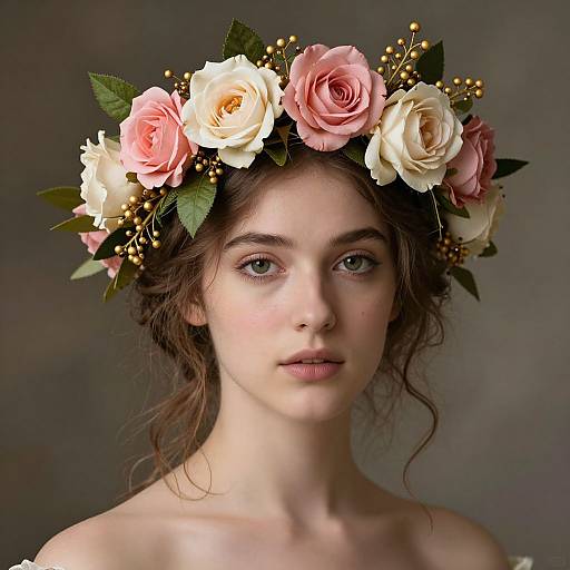 Young Woman with Floral Crown