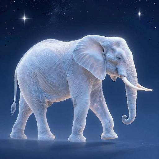 Ethereal Elephant in Celestial Sky