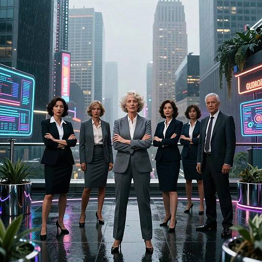 Neo-Noir Cyberpunk Executive Portrait Series