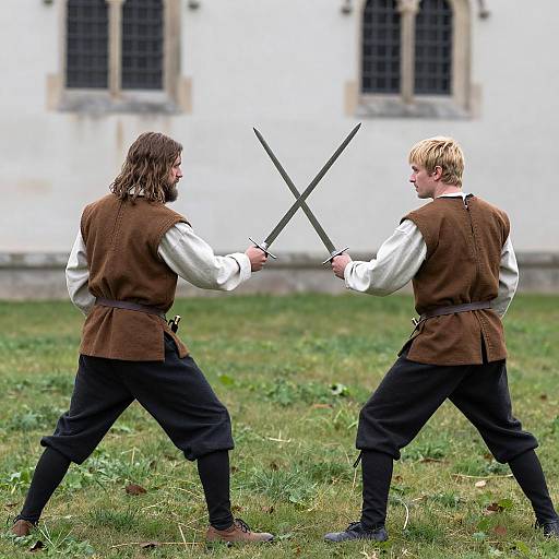 Medieval Duel in a Courtyard