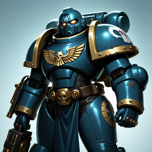 Illustration of Adeptus astartes, warhammer 40k in the style of Nanashino