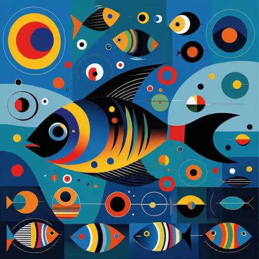Abstract Fish Illustration in Pop Art Style