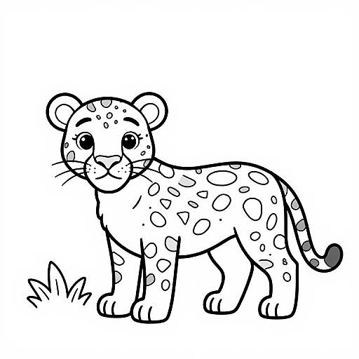 Kids' Leopard Jungle Coloring Page