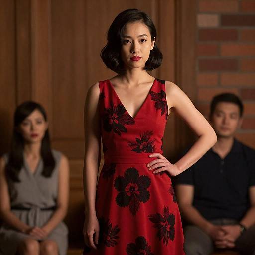 Confident Woman in Floral Dress Portrait