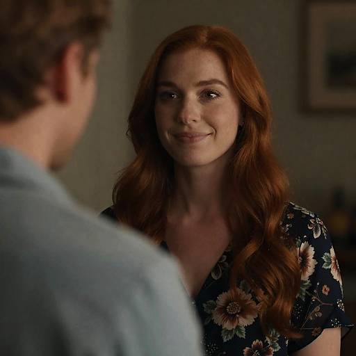 Subtle Smile in Dimly Lit Portrait