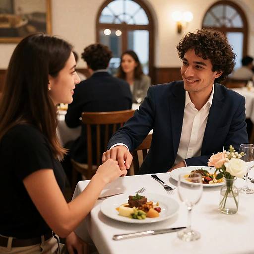 Romantic Restaurant Scene with Elegant Details