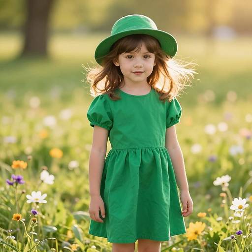 Young Girl in Green Meadow