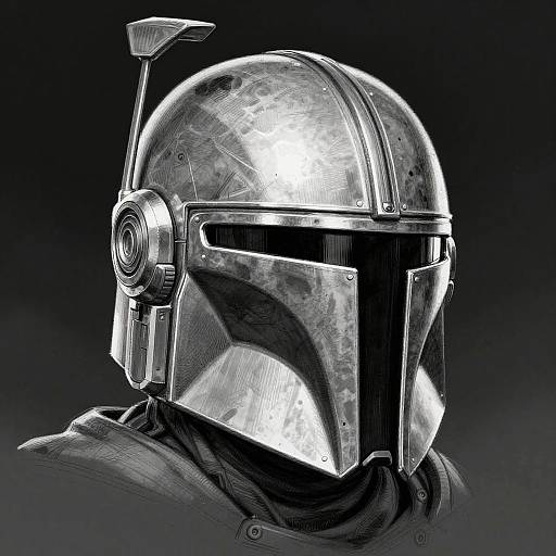 Detailed Mandalorian Helmet Sketch