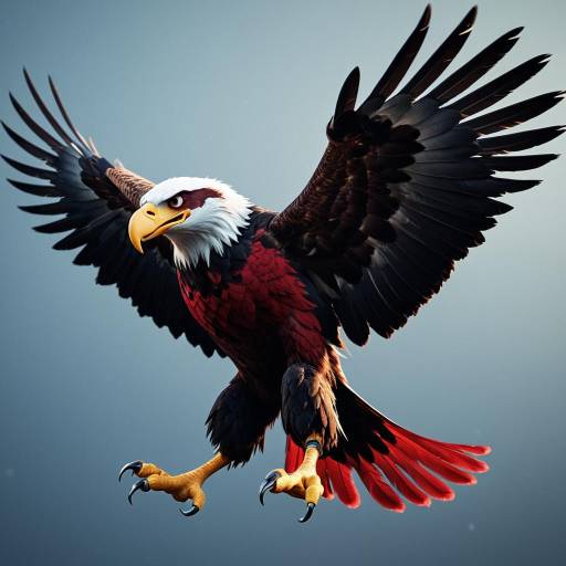 3D Render of Crimson Eagle Mascot in Flight 3D Render of Crimson Eagle Mascot in Flight
