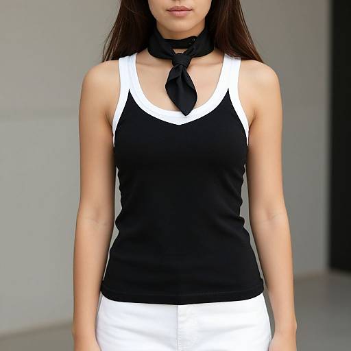 Stylish Woman in Monochrome Outfit