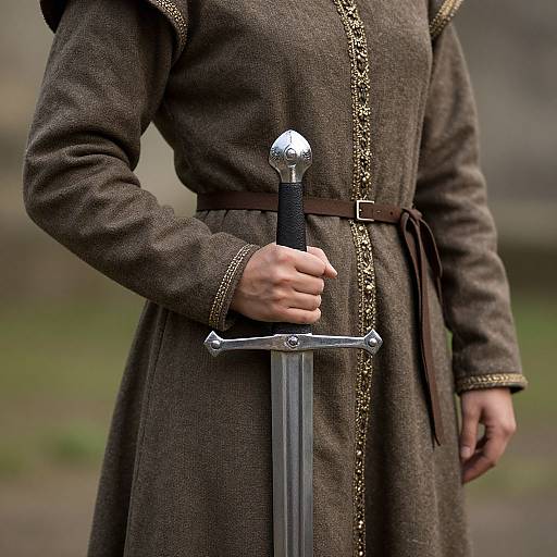 Medieval Woman in Costume Robe