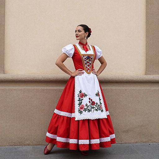 Woman in Traditional Tarantella Dress