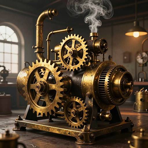 Steampunk Mechanical Generator Illustration