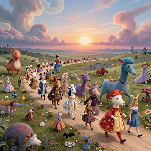 Surreal Dreamlike Parade Landscape