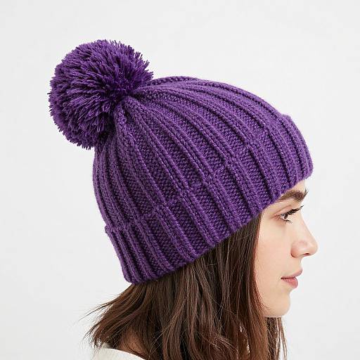 Cozy Purple Knitted Winter Hat