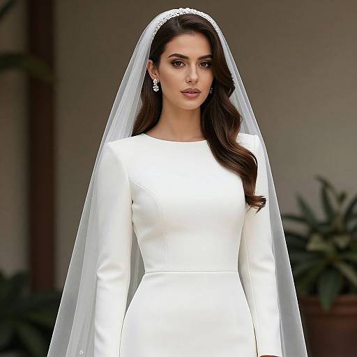 Realistic Bride in White Dress