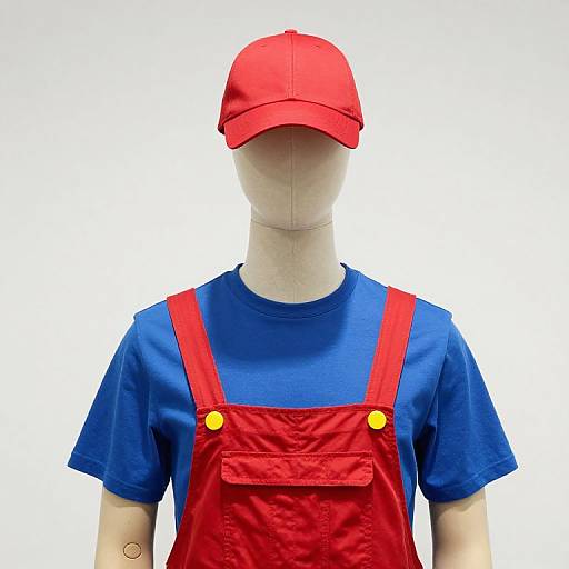 Mannequin in Red Cap and Overalls