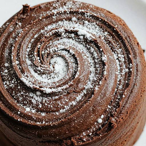 Close-up Swirled Chocolate Dessert