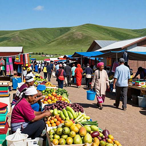 Vibrant Village Market Scene