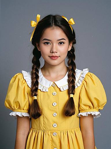 Young Woman in Yellow Babysitter's Club Costume