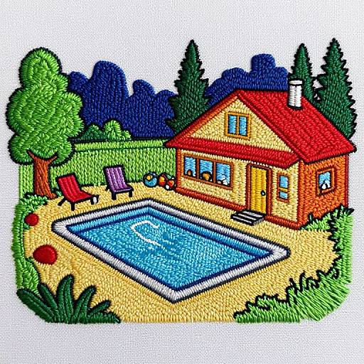 Cozy Night Motel Embroidery Template