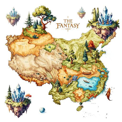 Colorful digital map of 