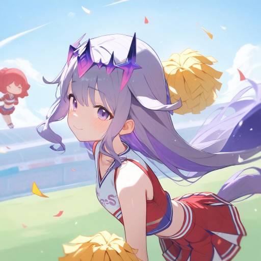 Dynamic Cheerleader in Action
