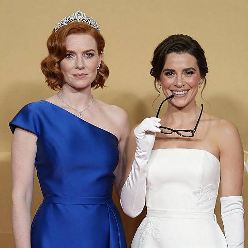 Elegant Formal Portrait of Two Women