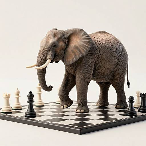 Elephant on Brain-Shaped Chessboard