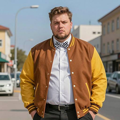 Stylish Plus Size Male in Urban Setting