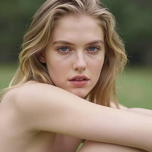 Stunning Close-Up of a Blonde Woman