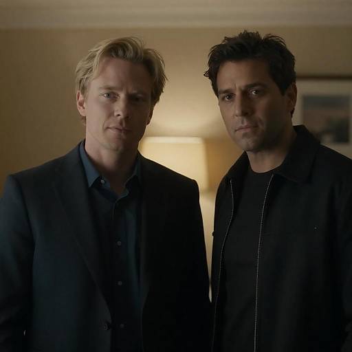 Intimate Portrait of Two Men in Dim Light