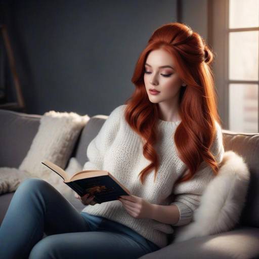 Radiant Woman Relaxing with Book Radiant Woman Relaxing with Book