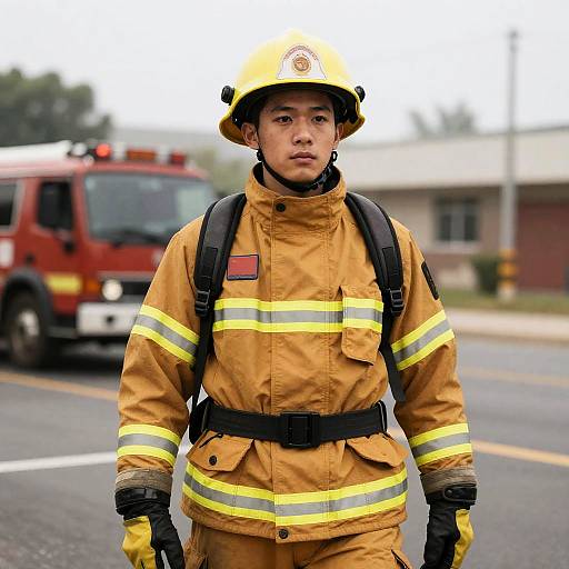Realistic Sexy Firefighter Photo