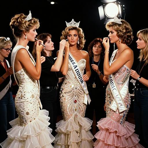 1980s Beauty Pageant Backstage Glamour