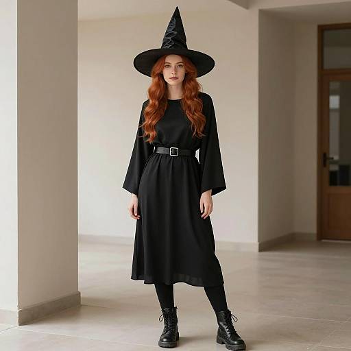 Elegant Witch Costume Indoor Portrait
