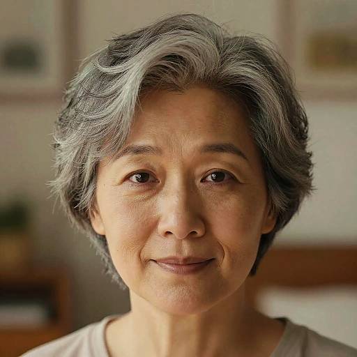 Gentle Portrait with Gray Hair