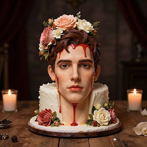 Hyper-Realistic Severed Head Cake