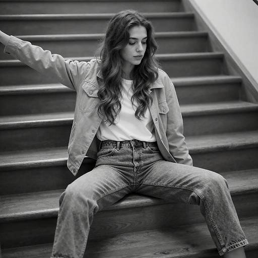 Black-and-White Portrait of a Young Woman