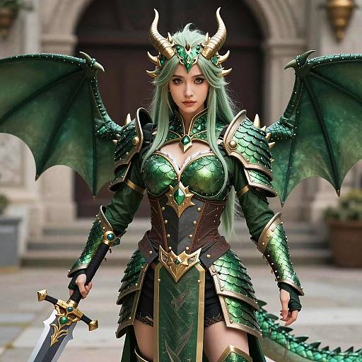 Confident Dragon Warrior Woman Cosplay