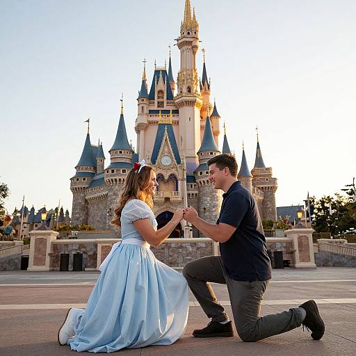 Romantic Proposal at Disney Castle