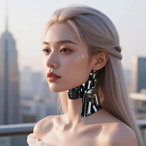 Futuristic AI Girlfriend Portrait